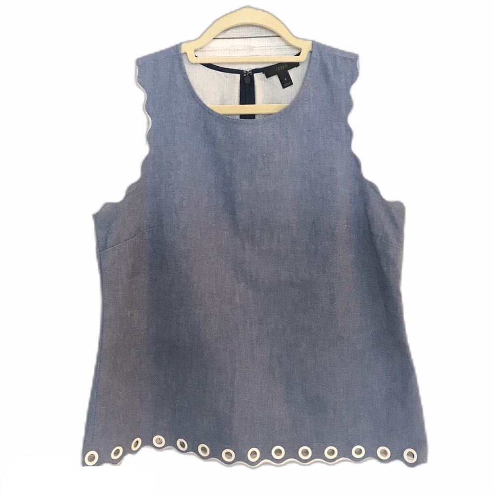 J. Crew Sleeveless Chambray Top Size 6